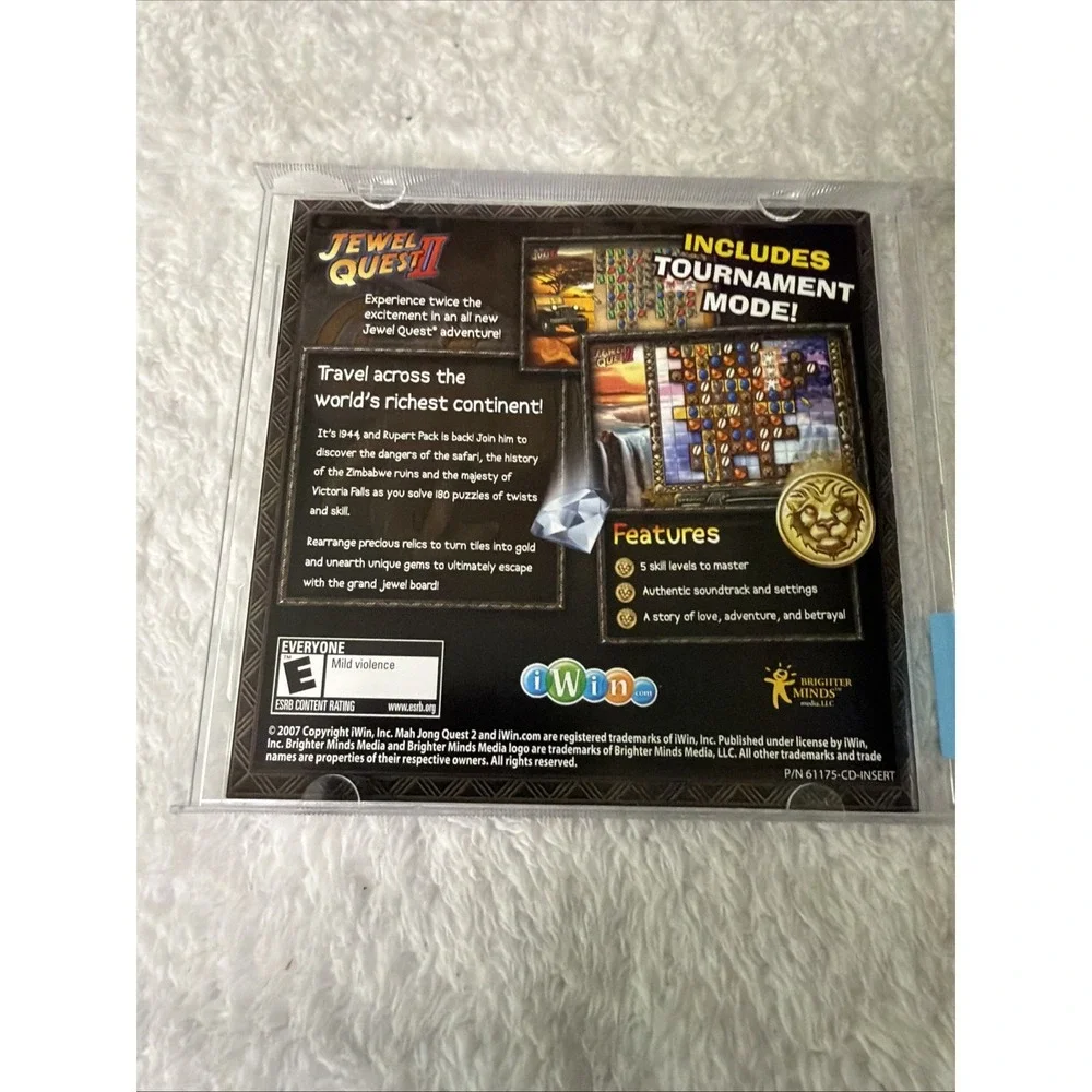 Jewel Quest II PC CD ROM iWin Gem Matching Vtg Sodtware Game Computer